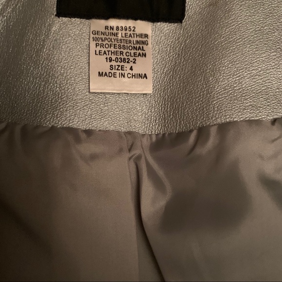 Silver Leather Jacket *NWOT* - Picture 3 of 4